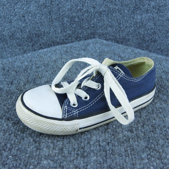Converse Boys Sneaker Shoes Blue Fabric Lace‎ Up Size T 9 Medium - Picture 1 of 7